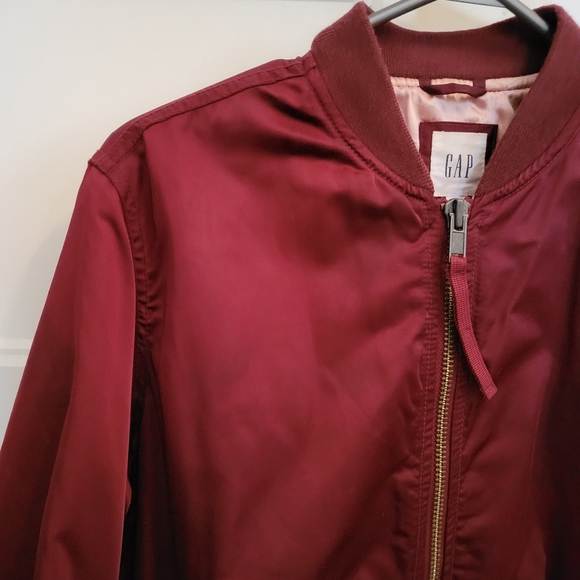 Gap burgundy bomber coat - Picture 3 of 5